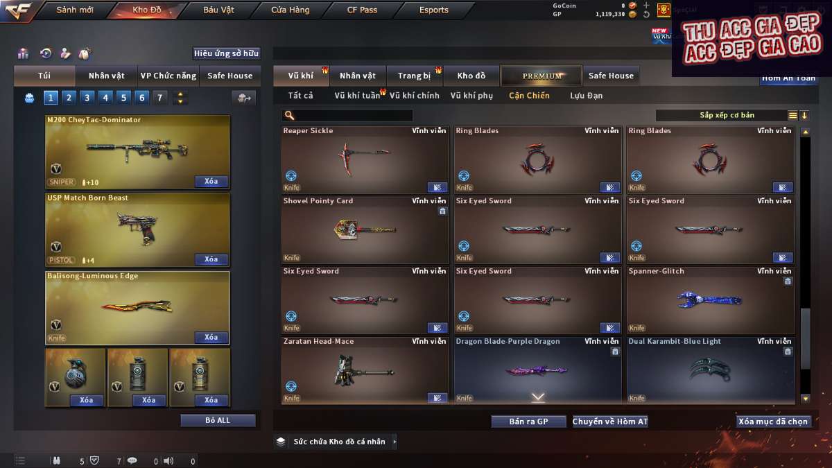 shop acc cf uy tin gia re